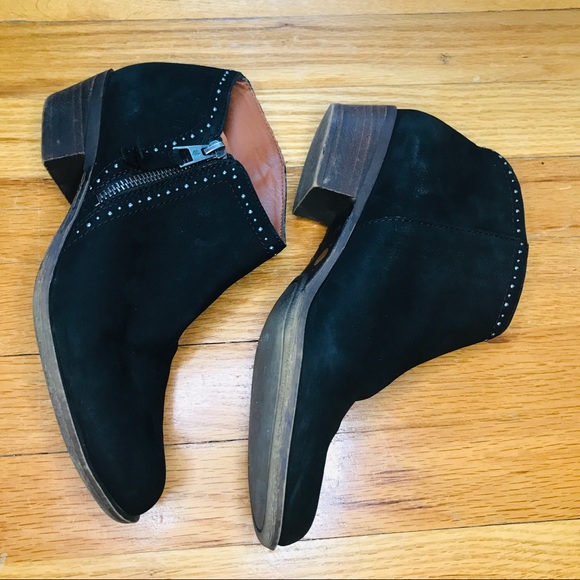 Size 7.5 | Lucky Brand Black Suede Ankle Boot - Picture 3 of 8